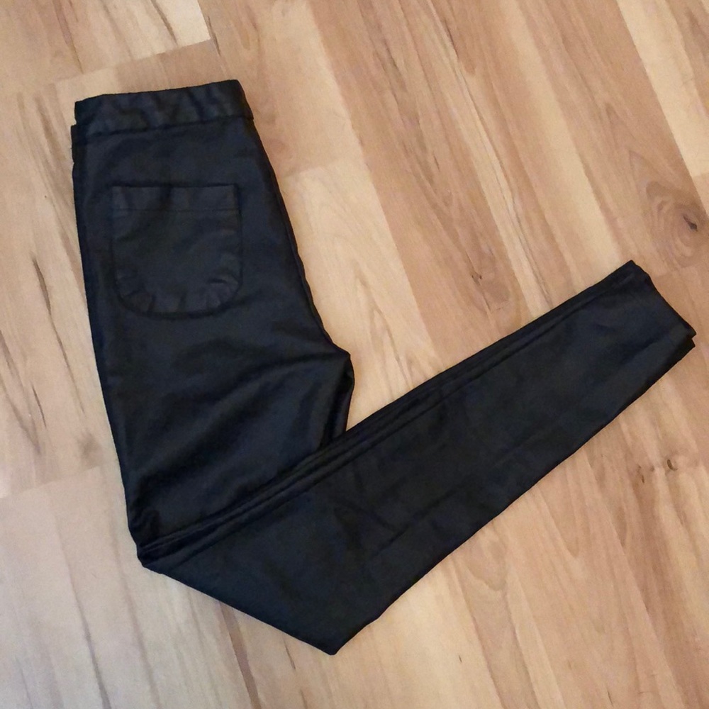Faux matte leather pants